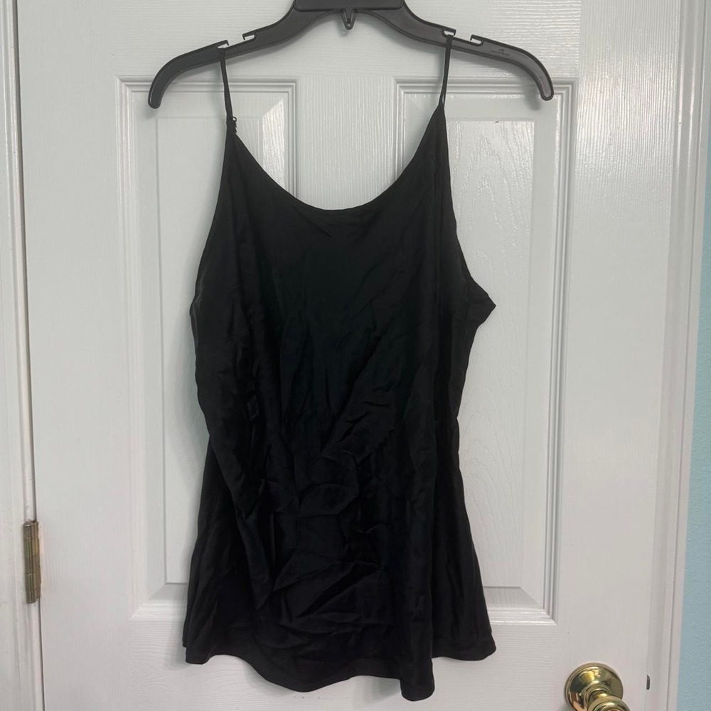Black Fishers Finery 100% silk tank top in XL